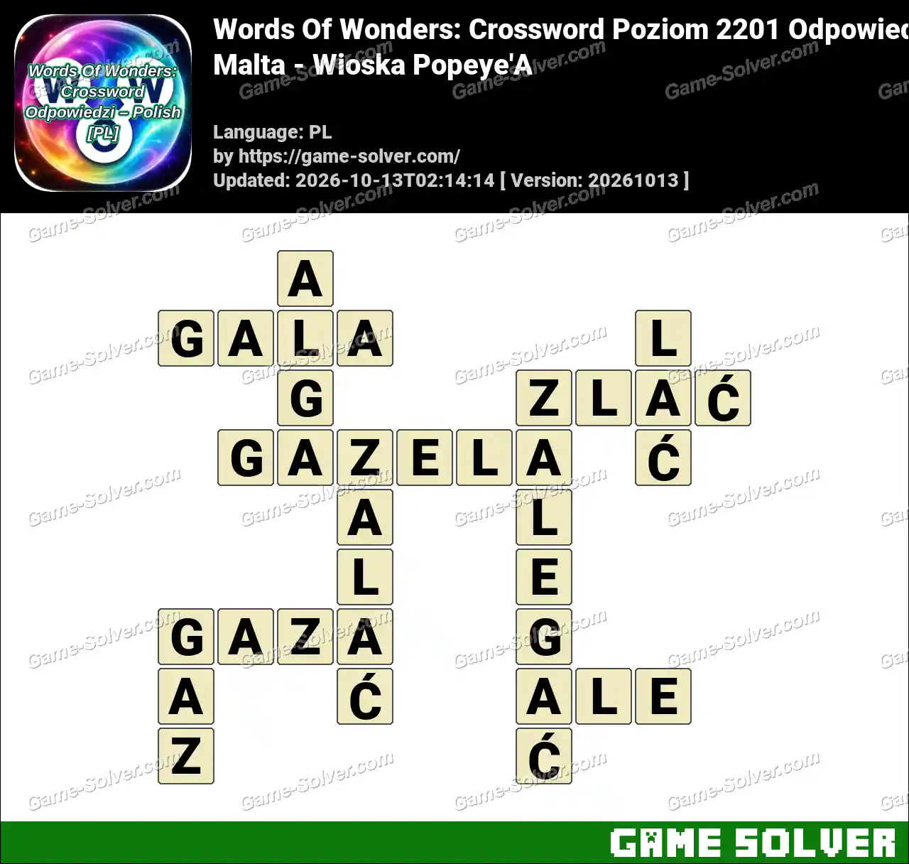 Words Of Wonders: Crossword Poziom 2201 Odpowiedzi – Malta – Wioska Popeye’A